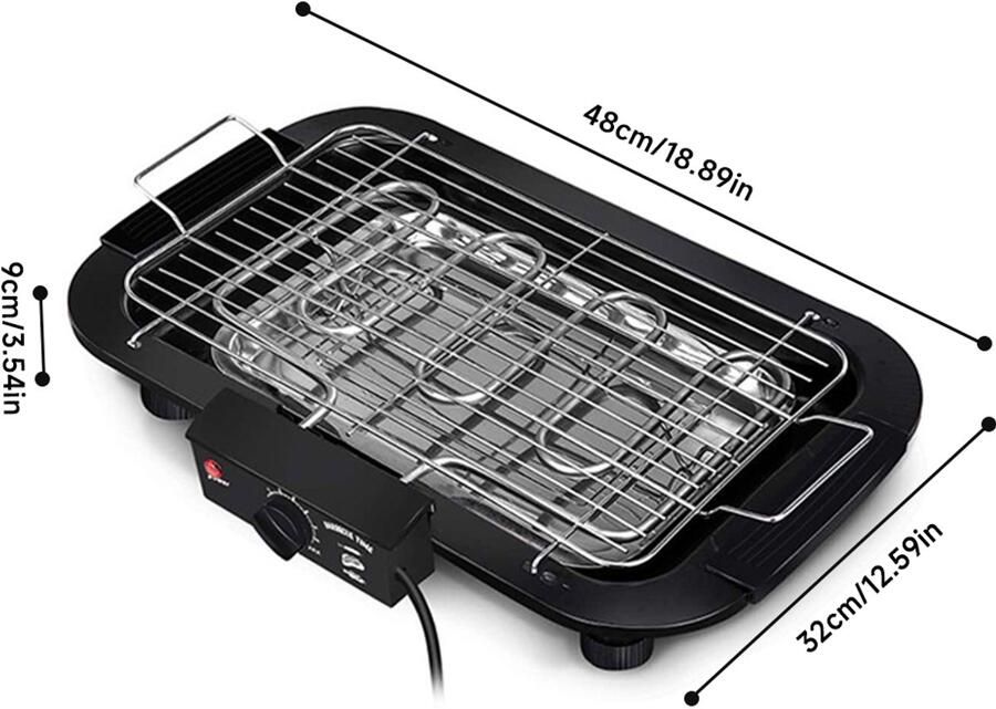 Jently elektrische tafelgrill roestvrij staal temperatuurregeling camping thuis