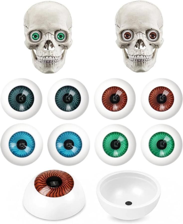 Jojofuny 8 stuks Halloween-oogbol-horror-rekwisieten holle plastic ogen voor griezelige kostuummaskers en feestdecoraties