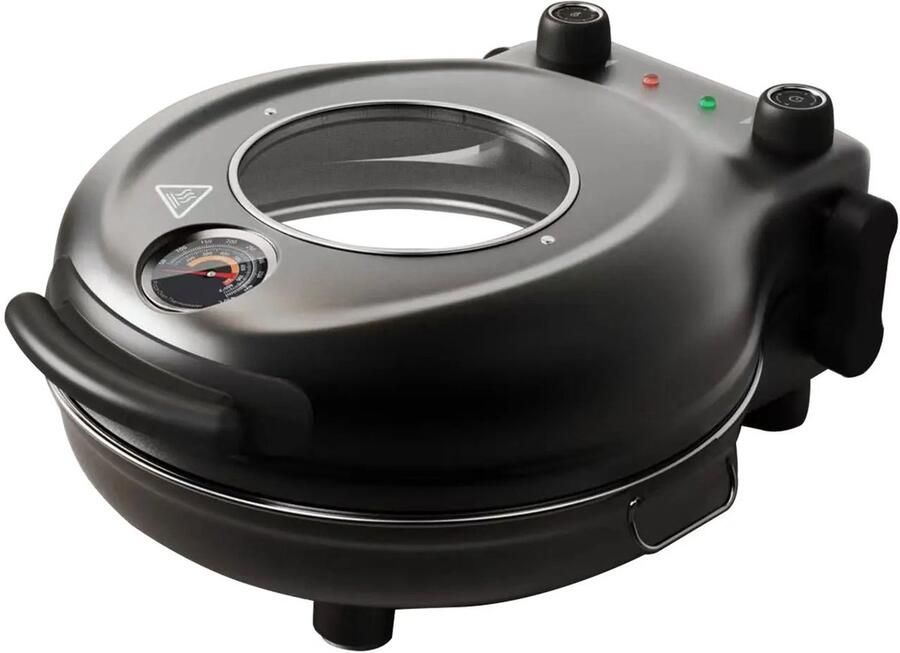 Joorly Pizzaoven Pizza oven elektrisch Pizzarette 420 graden Stenen plaat Zwart