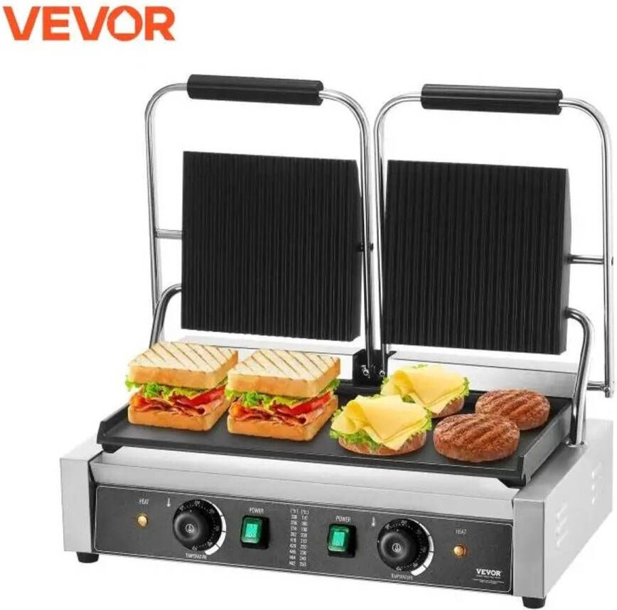Jurrys Dubbele tosti-ijzer Sandwich Panini Tosti 3600W Temperatuur control Steak Bacon Hamburger Elektrisch
