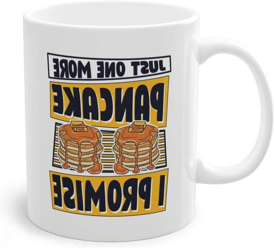 Just One More Pancake I Promise recepten liefhebbers koffiemok Griddlecake pannenkoeken maker mok wit (06500B)