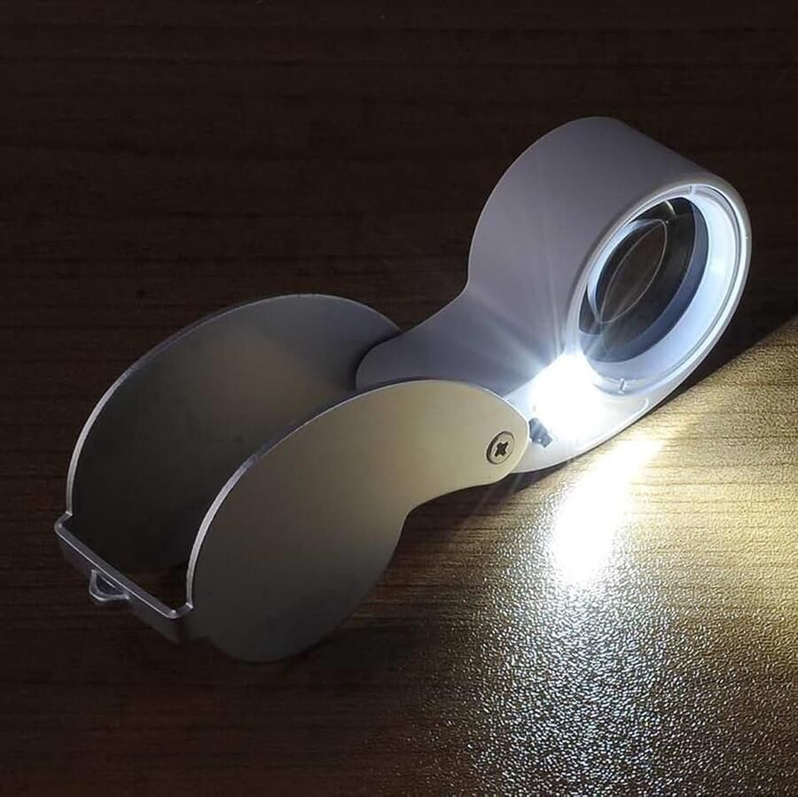 *** Juweliersloep Zilver 40x25MM Zakformaat Juweliers Vergrootglas Zilver Loep van Heble ***