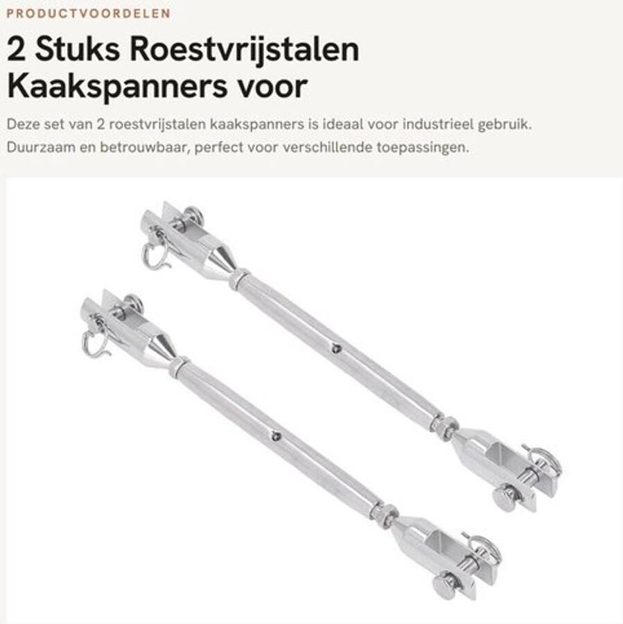 Kaakspanner 2-delig Roestvrij Staal Gesloten Ontwerp Industrieel Gebruik Betrouwbare Verbinding Handmatige Maatvoering Spanband