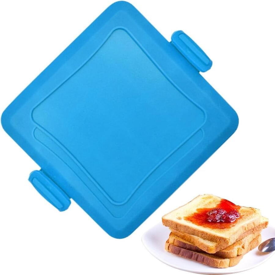 Kaas grillapparaat Sandwichmaker grill Ontbijt maken Draadloos magnetron gebruik 15 cm breed Blauw