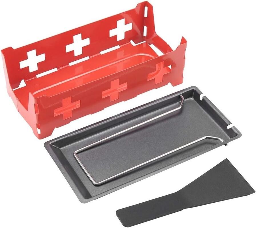 Kaas Raclette Kaas Smelten Set Thuis Grillen Opvouwbaar Handvat 20 x 10 x 7 cm Rood