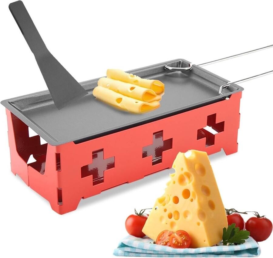 Kaas Raclette Set Zwart Draagbare Opvouwbare Kaas Smeltplaat Voor Gezellige Avonden