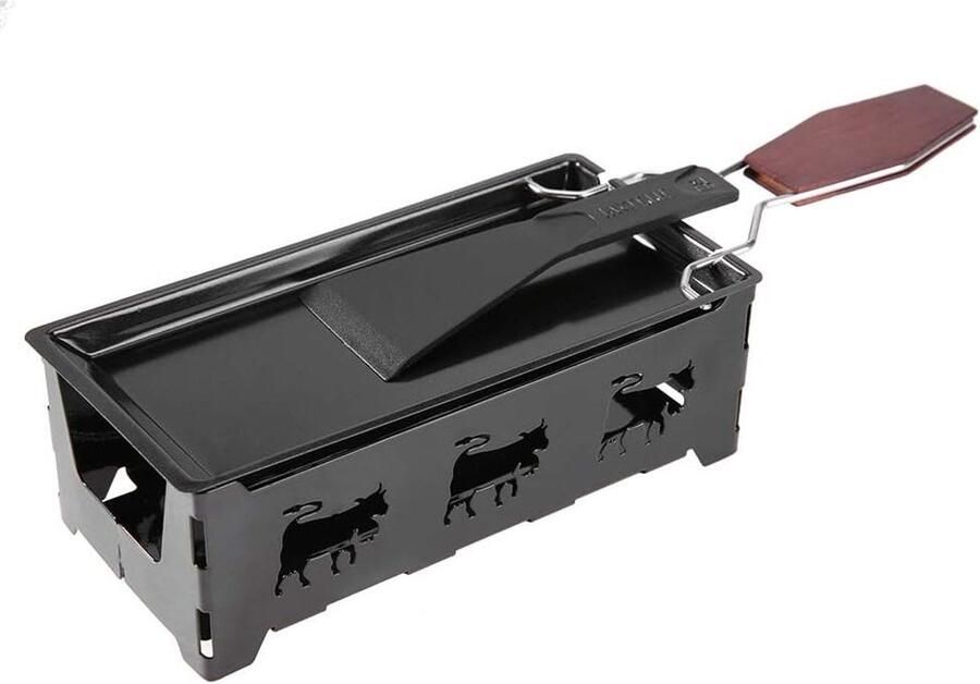 Mini Raclette Kaassmelter Grill Gezellig Eten Antiaanbaklaag Compact Formaat Zwart