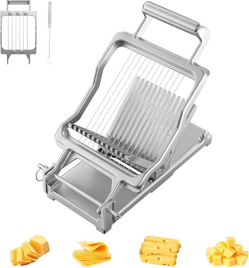 Kaas Snijmachine Zilver 1 cm & 2 cm Dikte Roestvrijstalen Snijdraad Voor Huishoudens en Horeca