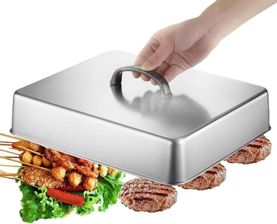 Kaasbel Roestvrij Staal Smeltkoepel Grill Buiten Koken Gelijkmatige Warmte 33 x 282 cm Zilver