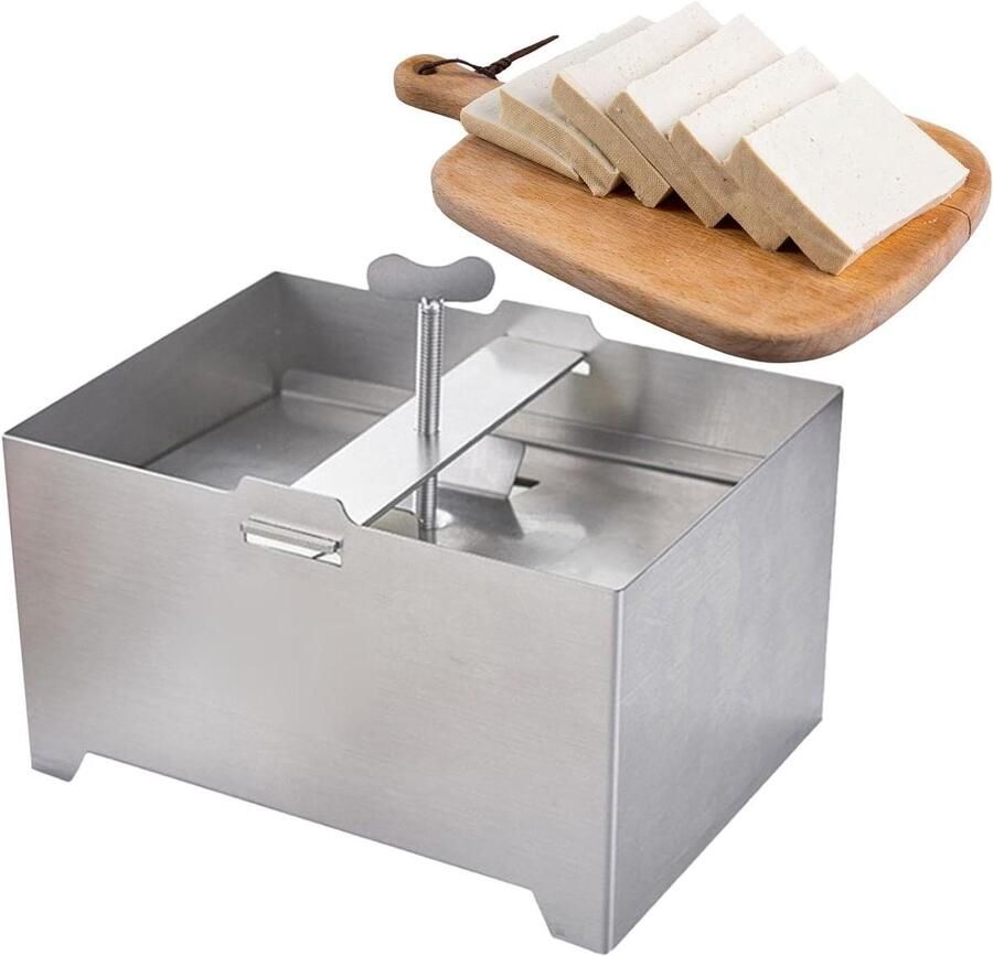 Kaasbereider Kaasvorm Paneer Maker Kaas Maken Aanpasbare Druk 1 kg capaciteit Zilver