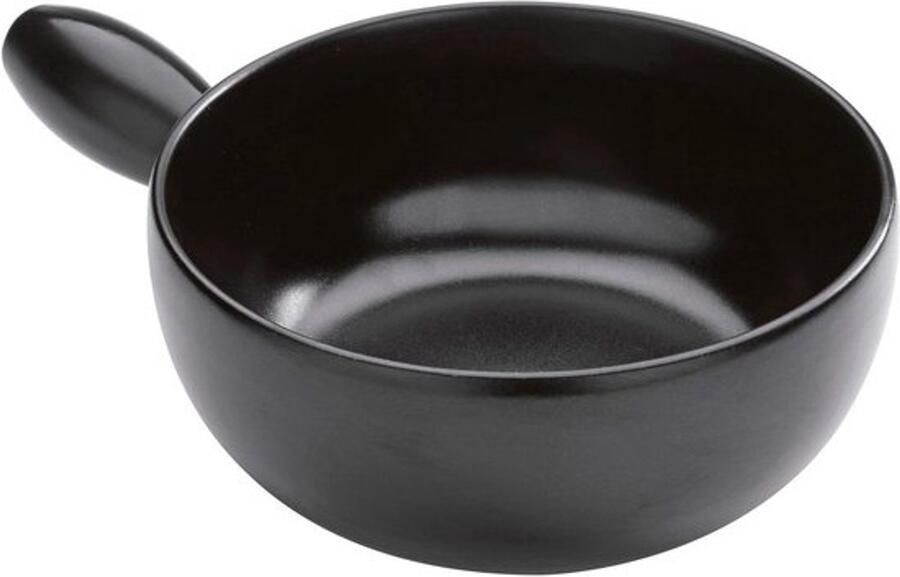 Kaasfonduepan Caquelon voor fondue Samen tafelen Handgemaakt in Italië 23 cm Zwart