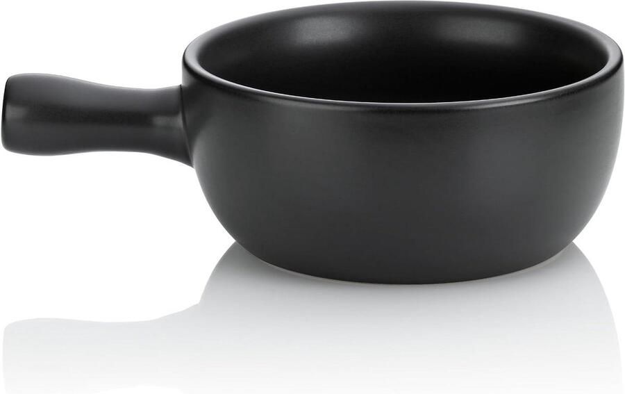 Kaasfonduepan Keramiek Fondue Pan Gezellige Avonden Vuurvaste Keramiek 2 Liter Inhoud Zwart