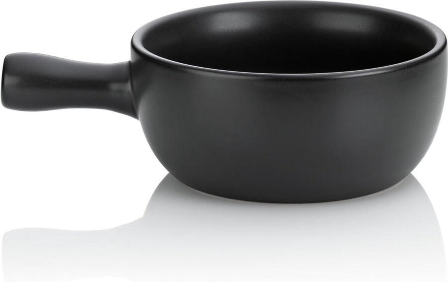 Kaasfonduepan Keramische fondue Gezellig eten Vuurvaste keramiek 2 liter inhoud Zwart