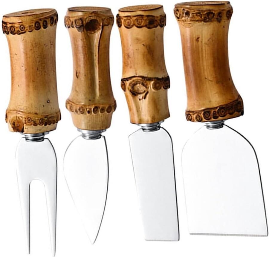 Kaasgereedschap Set Kaassnijders Kaasmessen Kaas Snijden Bamboe Handvat 13 cm kleuren