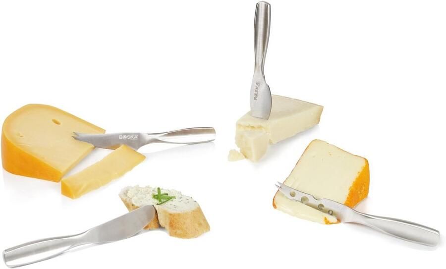 Kaasmessenset 4-delig RVS Klein formaat voor presentatie en serveren