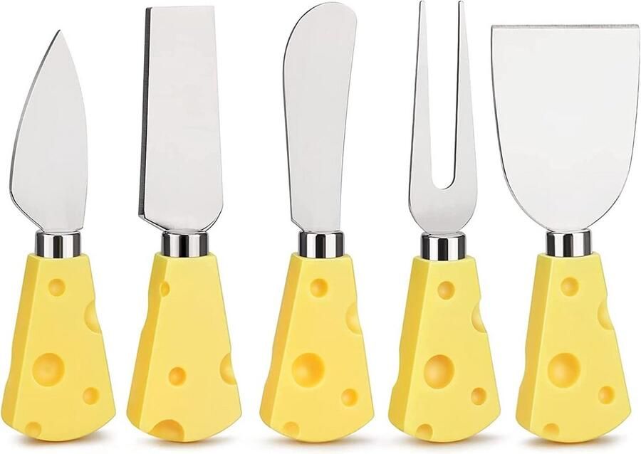 Kaasmessenset van Roestvrij Staal 5-delige Set voor Kaasliefhebbers Perfect voor Feestjes en Gelegenheden