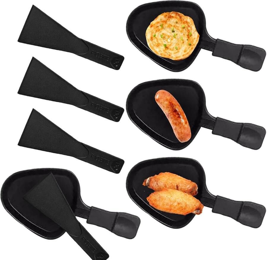 Kaaspannen Set Raclette Pannen Kaas Smelten Antiaanbaklaag 4 Stuks Meerkleurig