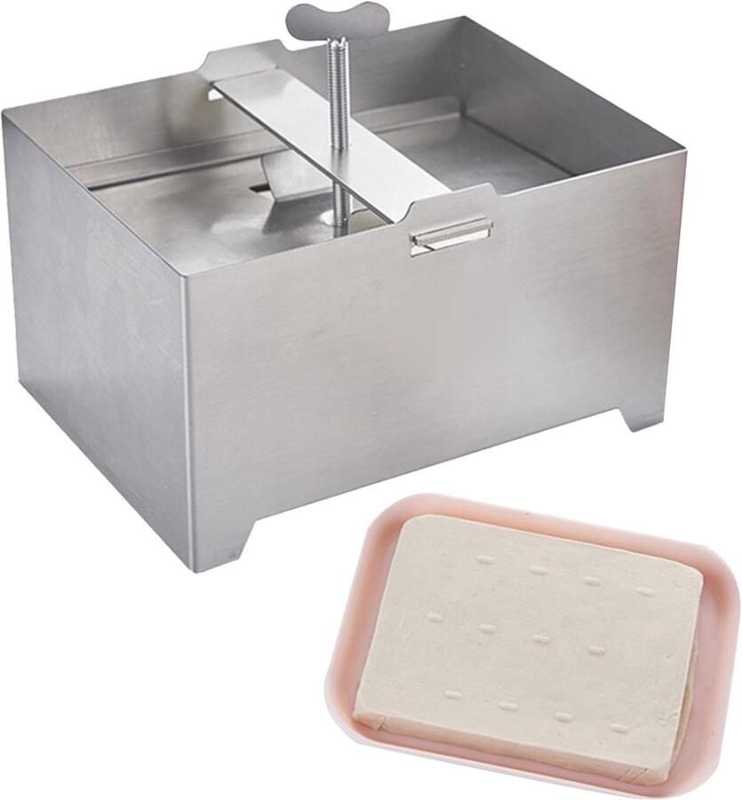 Paneer Maker Kaaspers Wrongelpers Zelf Kaas Maken Efficiënte Waterverwijdering 16x12x9 cm Zilverkleurig - Foto 2