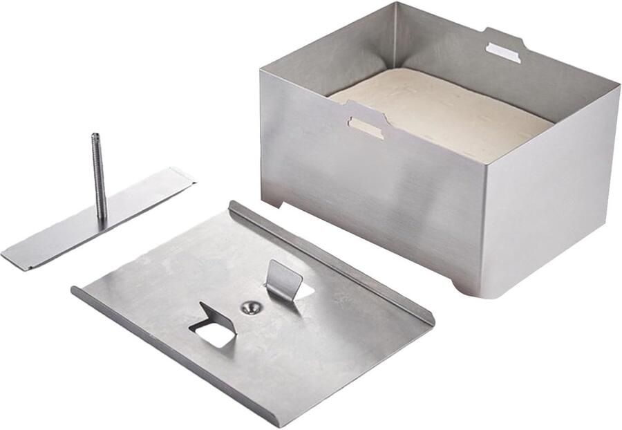 To-fu Pers Paneer Maker Zelf Kaas Maken Verstelbare Druk 16x12x9 cm Zilver