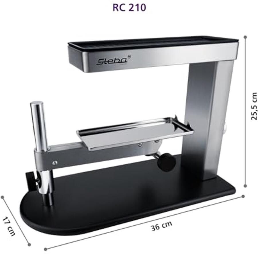 Kaas Raclette Zwitserse Raclette Gezellig Tafelen 360° Draaibare Houder 600 Watt Zwart Roestvrij Staal