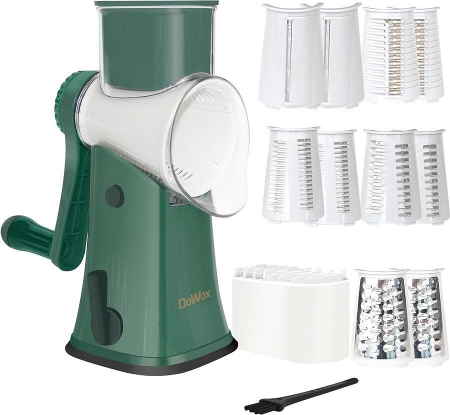 Kaasrasp Groentesnijder Keukenmachine Snel Ingrediënten Snijden 5-in-1 Messensysteem 19 x 14.5 x 29 cm Groen