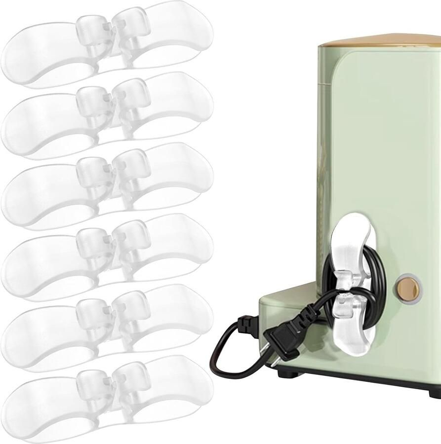 Kabelorganizer voor Keukenapparaten Set van 6 Zelfklevende Kabelwinder voor Opgeruimd Koken en Minimalistische Keuken