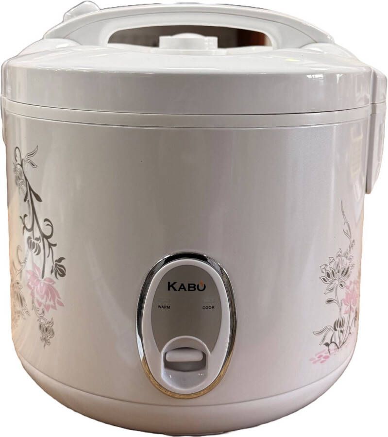 KABO Deluxe rijstkoker 1.8L met stomer YD-818M wit luxe design compact Inclusief stoommandje lepel en maatbeker dekselveiligheidsgrendel warmhoudfunctie