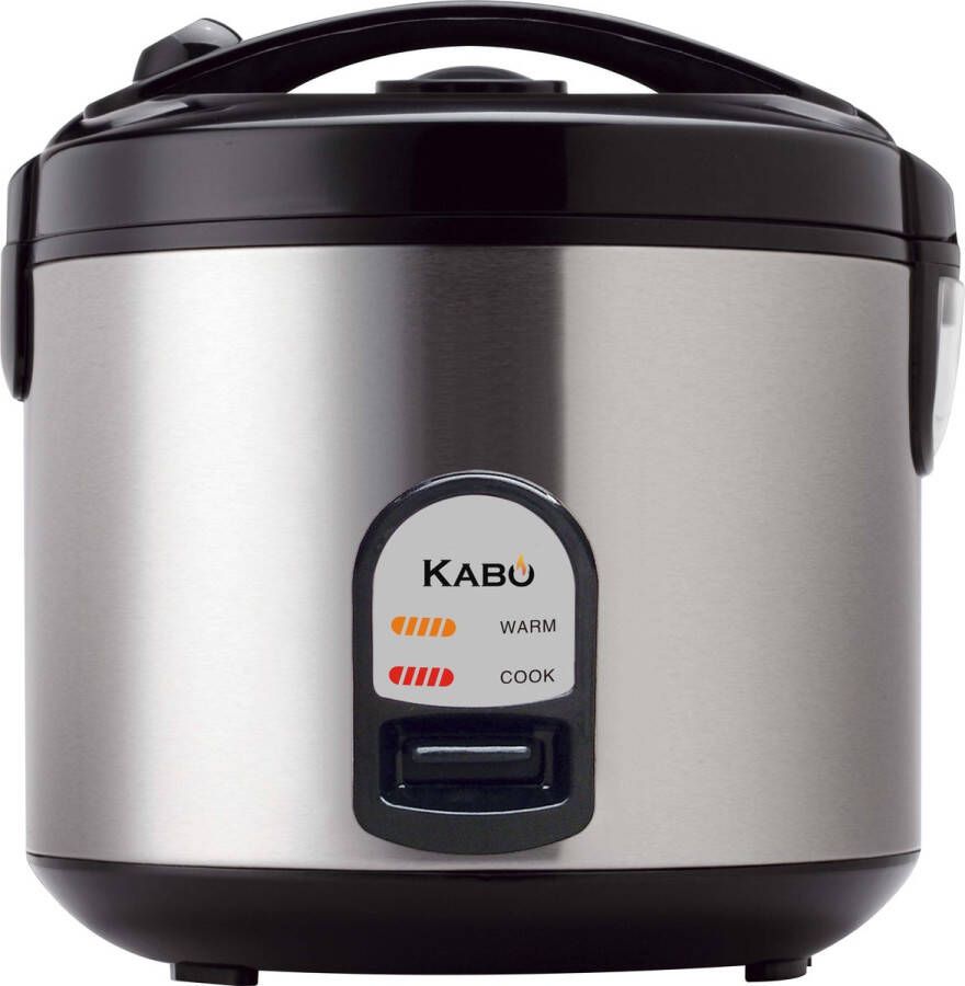 KABO Deluxe rijstkoker 1.8L met stomer YD-818S Zwart luxe design compact Inclusief stoommandje lepel en maatbeker dekselveiligheidsgrendel warmhoudfunctie