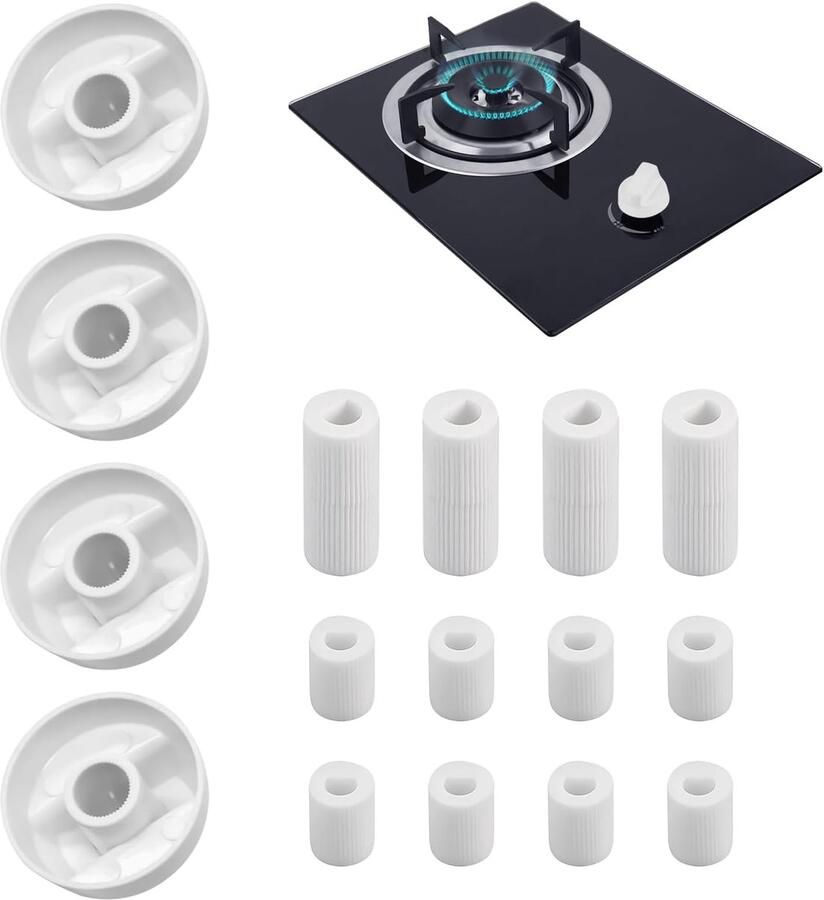 Ovenknoppen Set Vervangende Knoppen Fornuis Bediening Veilig ABS Materiaal 4 Stuks Zwart