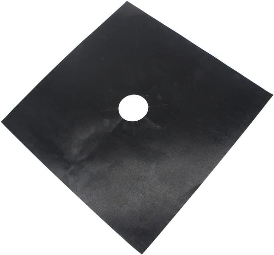Kachel Brander Beschermers Gasfornuis Deksel Fornuis Schoonhouden Herbruikbaar Non-stick 27 x 27 cm Zwart