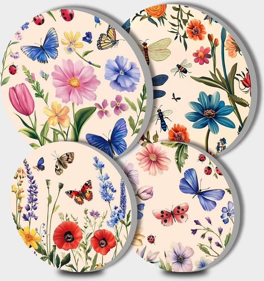 Kachel Brander Covers Kookplaat Decoratie Keuken Opfrissen Bloem Vlinder Thema 4 Stuks 8 & 10 Inch