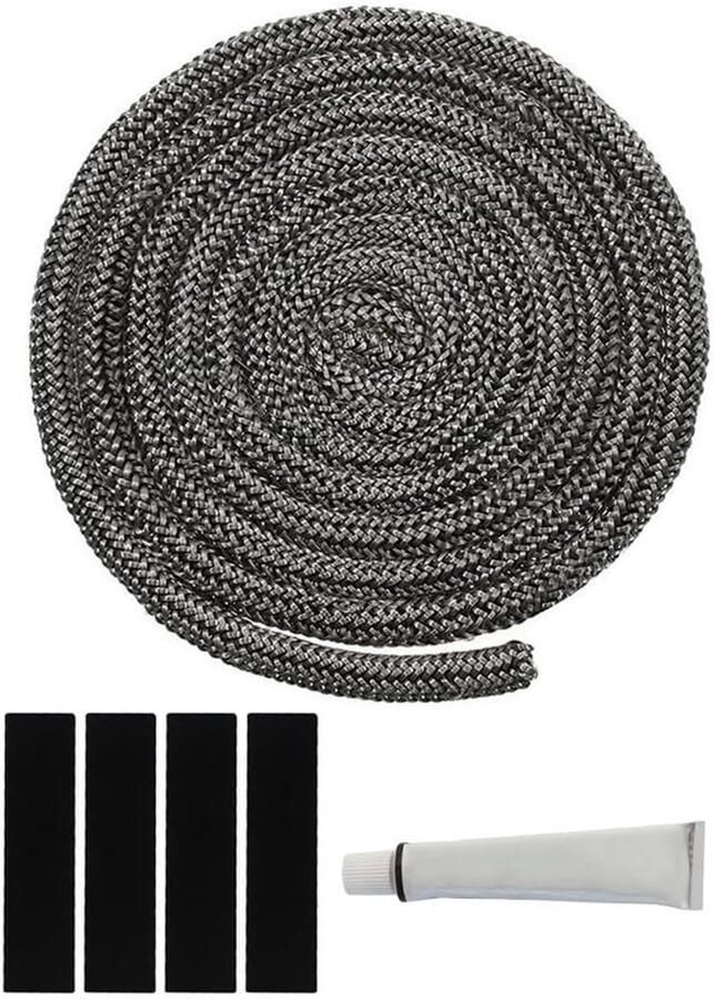 Kachel Deur Touw Glasvezel Pakking Oven Afdichting Reparatie Hoge Temperatuur Bestendig 300 cm Lengte Grijs