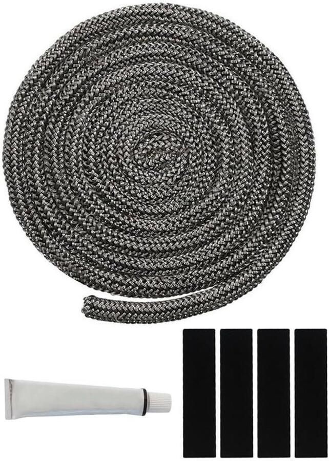 Kachel Deur Touw Pakking Kit Oven Afdichting Hoge Temperatuur Bestendig 6-25mm Grijs