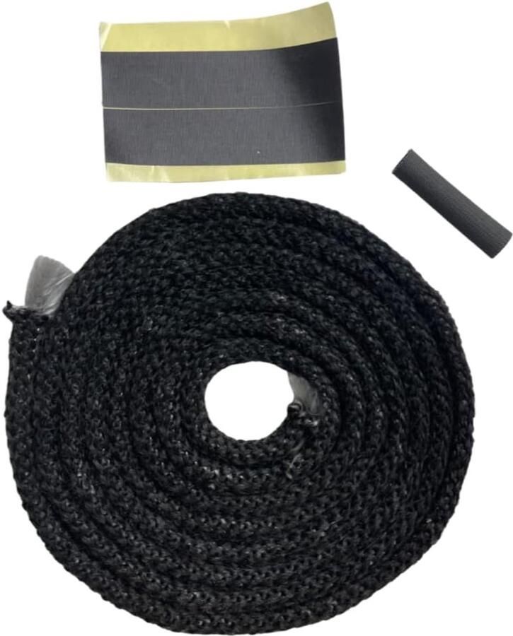 Kachel deurafdichting Koordafdichting Oven Haardonderhoud Hittebestendig 450°C 3m x 9mm Zwart