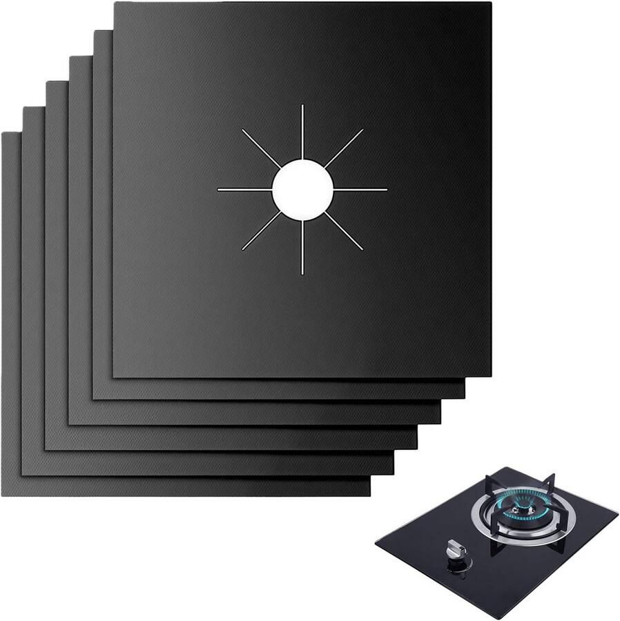 Kachelhoezen 6 stuks Hittebestendige anti-aanbak gasfornuis beschermers Herbruikbare kookplaat protectoren