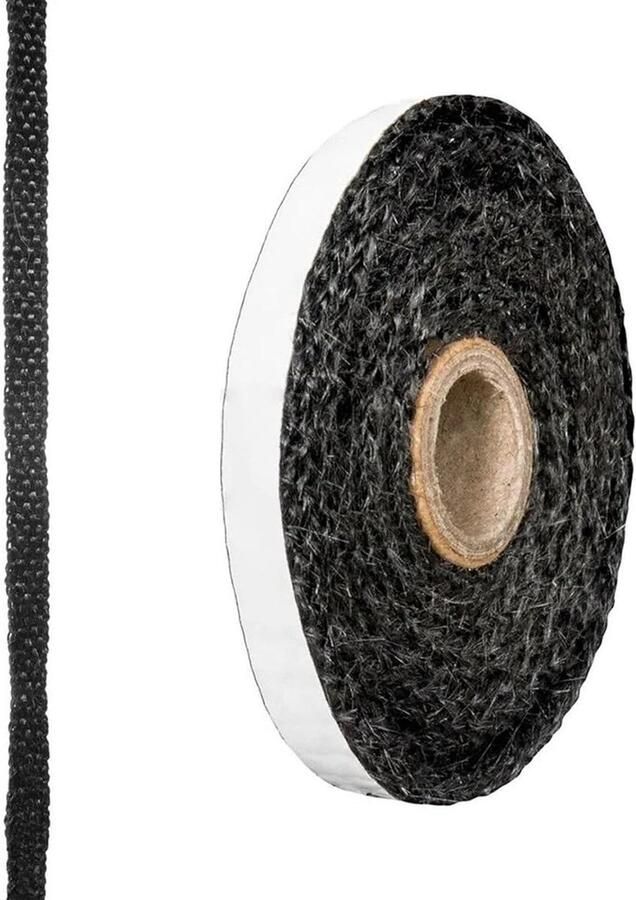 Kachelkoord Zelfklevend Glasvezel Touw Oven Kachel Afdichten Hittebestendig Materiaal 10mm 2mm 2m Zwart