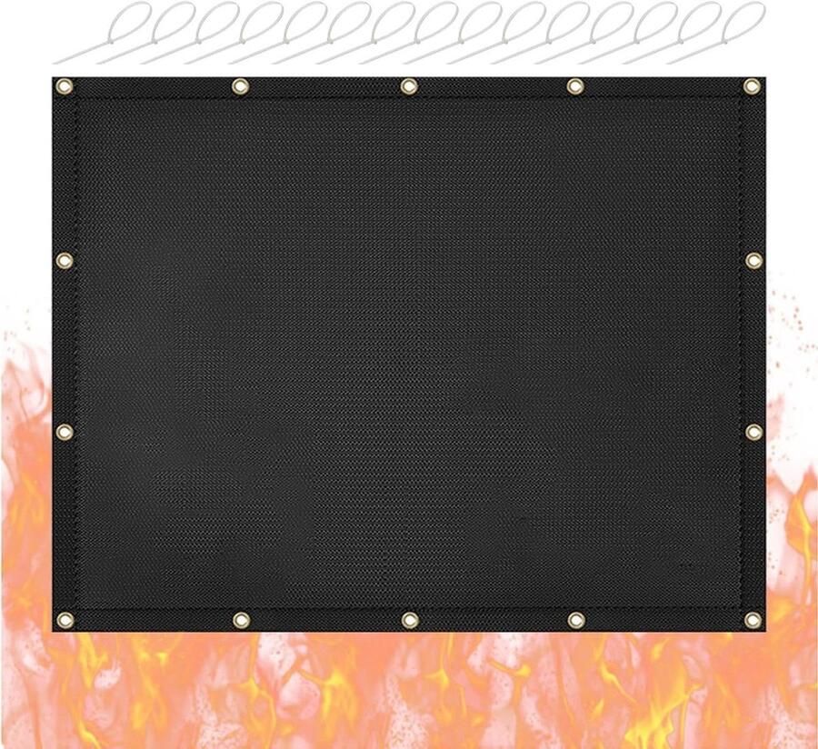Kachelwandbescherming Warmtebord Grill Bescherming Outdoor Hittebestendig Dubbelzijdig 3x4ft Zwart