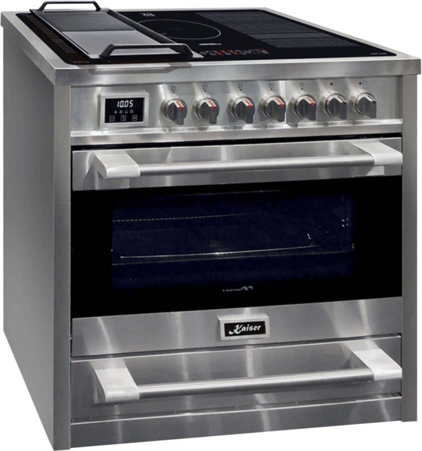 Kaiser Inductiekookplaat HC 93691 IR+Grillplaat met 1-voudig telescopisch uittrekelement elektrische kookplaat 90 cm 5 kookzones 115 L
