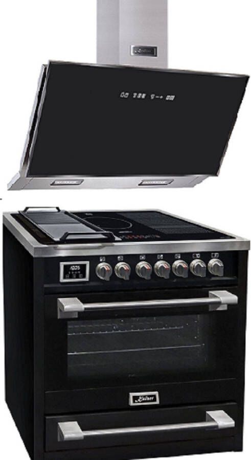 Kaiser Inductiekookplaat HC 93691 IS 90 cm 5 kookzones 115 L+ AT 9430 ECO Afzuigkap 90 cm