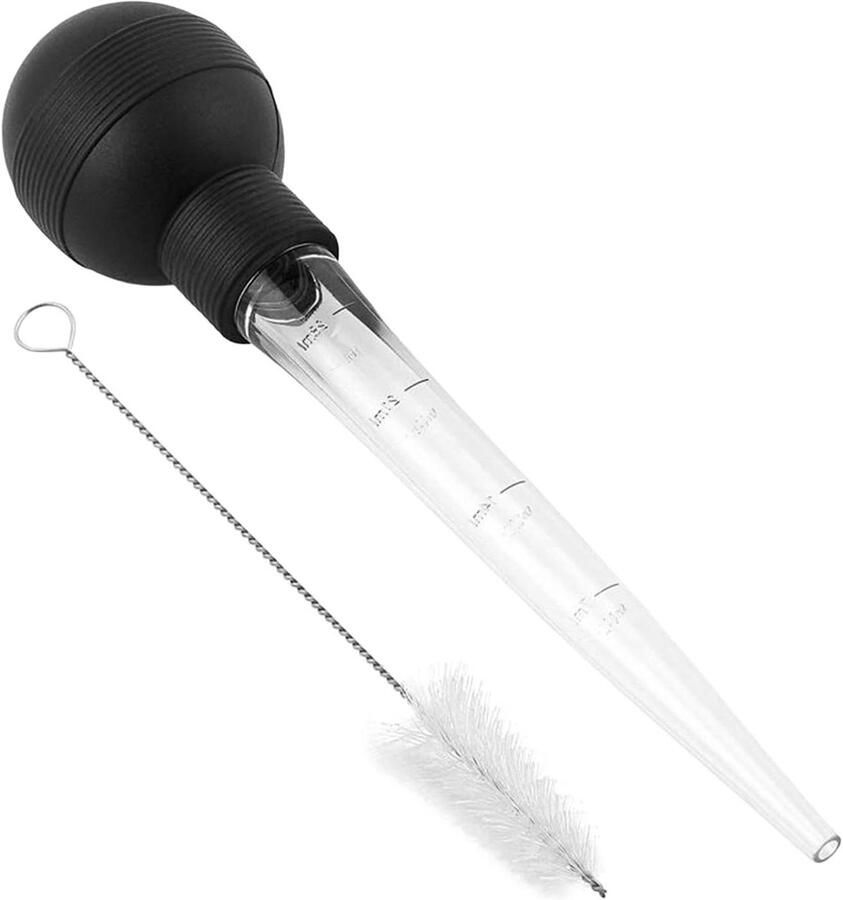 Kalkoen Injector Vlees Spuit Rijgen Smaak Toevoegen Vlees Roestvrij Staal 15 cm Zilverkleurig