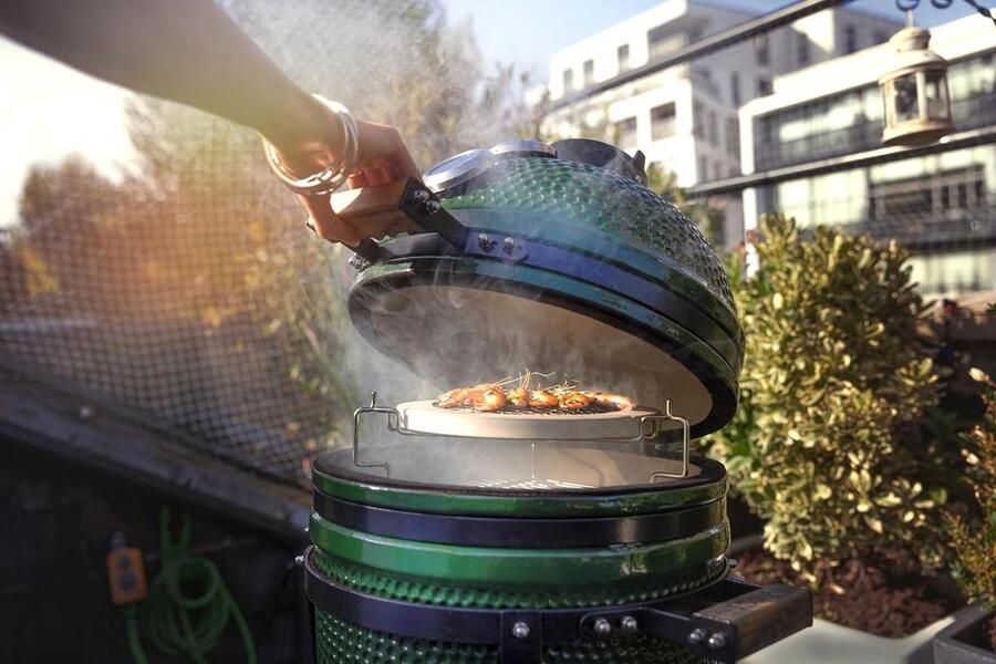 Kamado Gietijzeren Rooster Grillrooster Vleesrooster Barbecueën Buiten Heavy Duty Extra Groot 34 cm Zwart