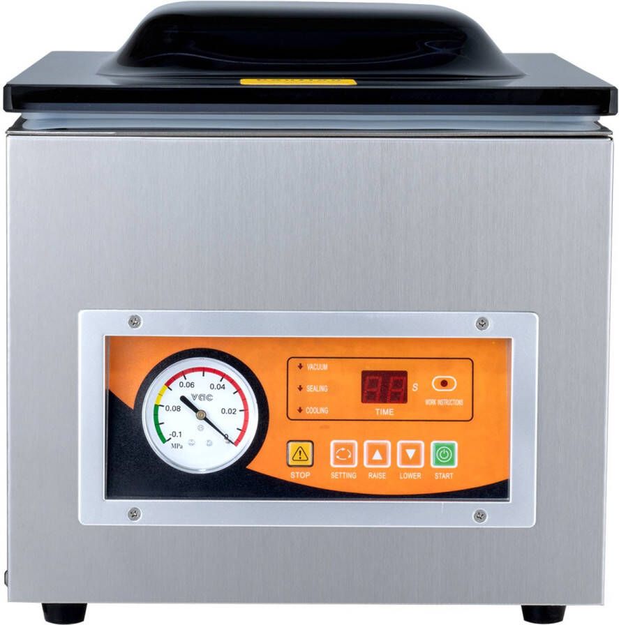 Kamer-VacuüMverpakkingsmachine 260 W Compact voor Natte en Droge Levensmiddelen 10 2 Inch Sealbreedte