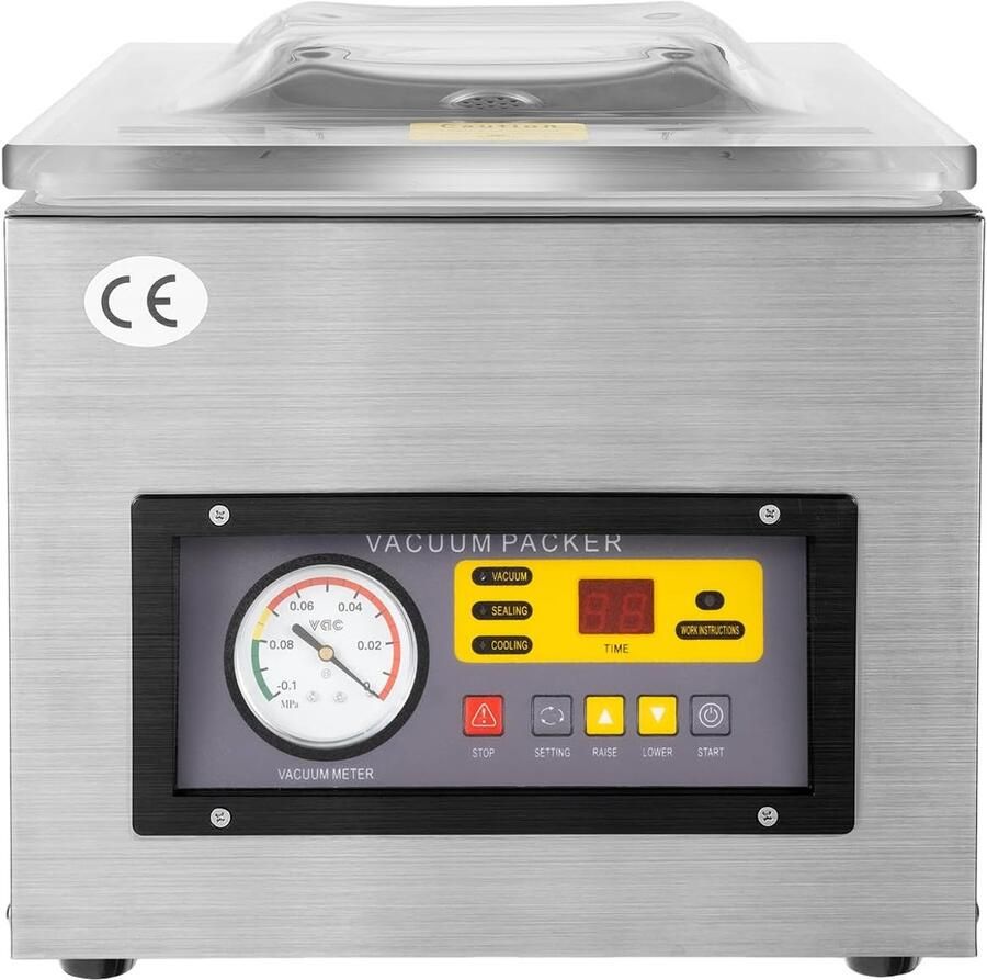 Vacuümmachine Vacuümsealer Levensmiddelen Verpakken Professionele Kamertechnologie 26 cm Lasnaad Zilver