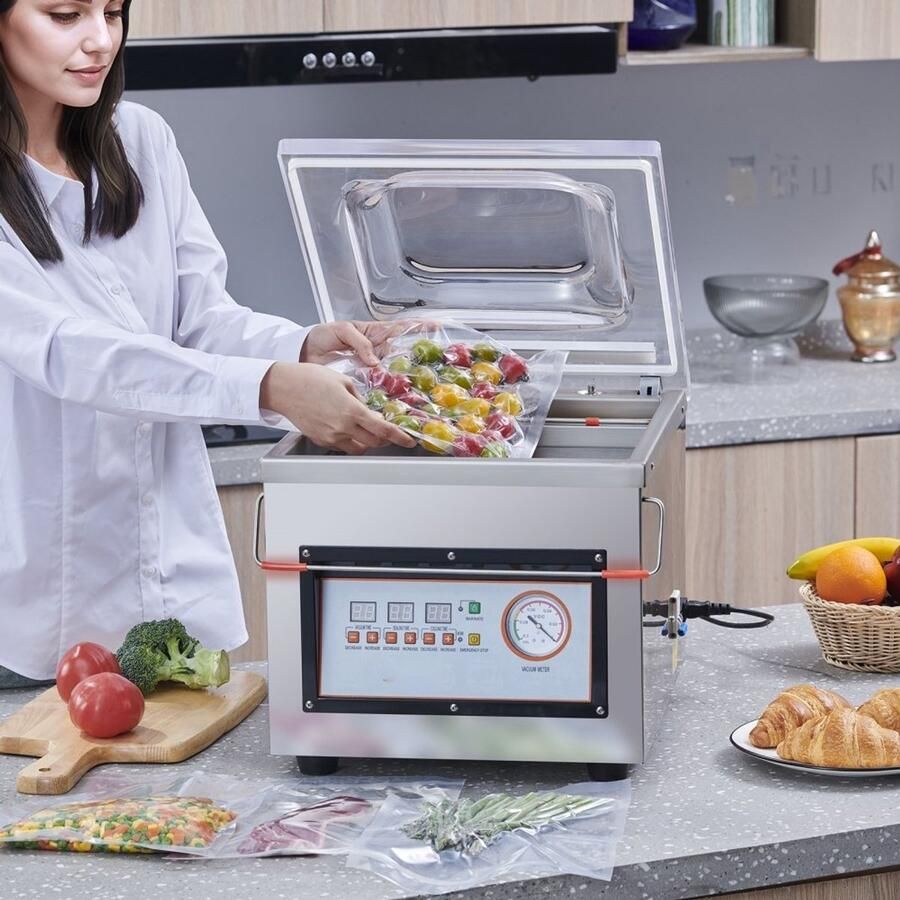 Kammervakuumierer Vakuumiergerät 320 W Leistung 32 cm Versiegelungslänge Für feuchte Lebensmittel Fleisch & Marinieren Kompakte Größe Haushalt & Gewerbe