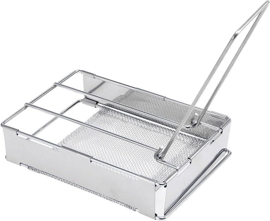 Kampeer Broodrooster Buiten Toasten Outdoor Koken Gelijkmatige Warmte 16 x 15 cm Zilver