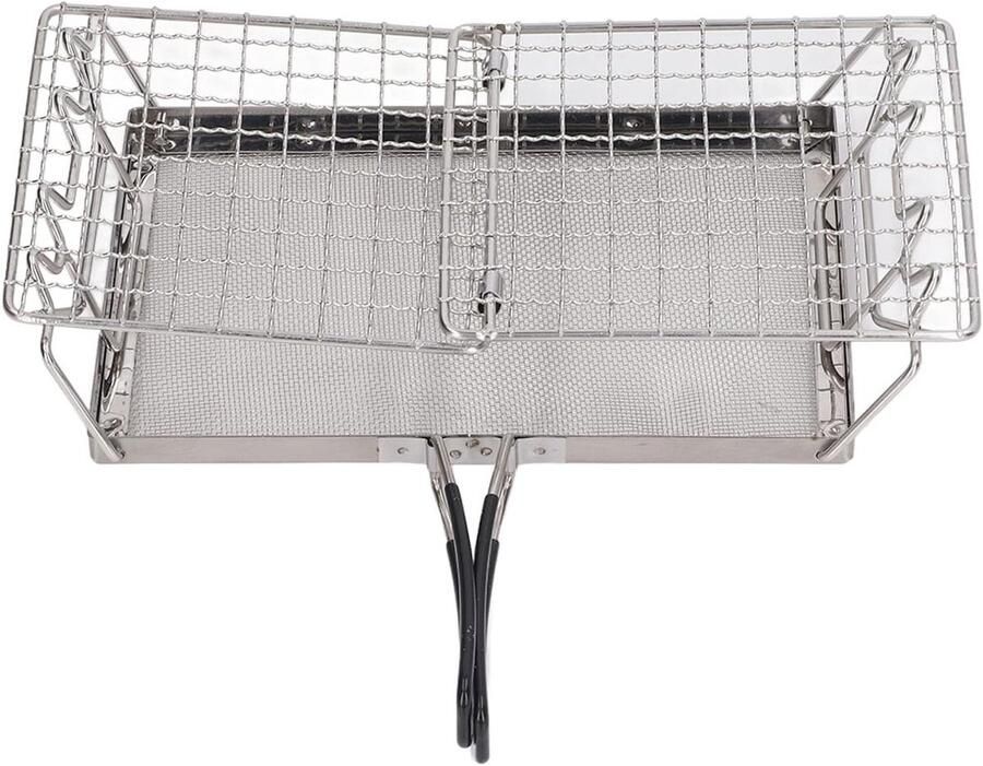 Camping Broodrooster Outdoor Toastrek Brood Roosteren Opvouwbaar Ontwerp 20 x 13.5 cm Zilver