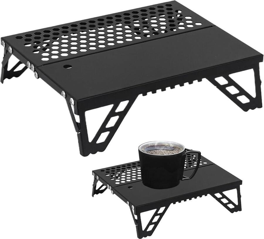 Grillrooster Camping Grill Outdoor Koken Hittebestendig Aluminium 26.3 x 20 x 6.7 cm Zwart