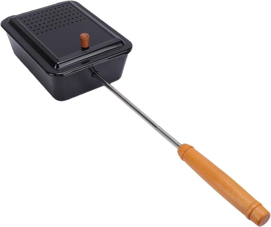 Popcorn Maker Camping Popcorn Pan Outdoor Kampvuur Snacks Maken Anti-aanbaklaag 66 cm Zwart