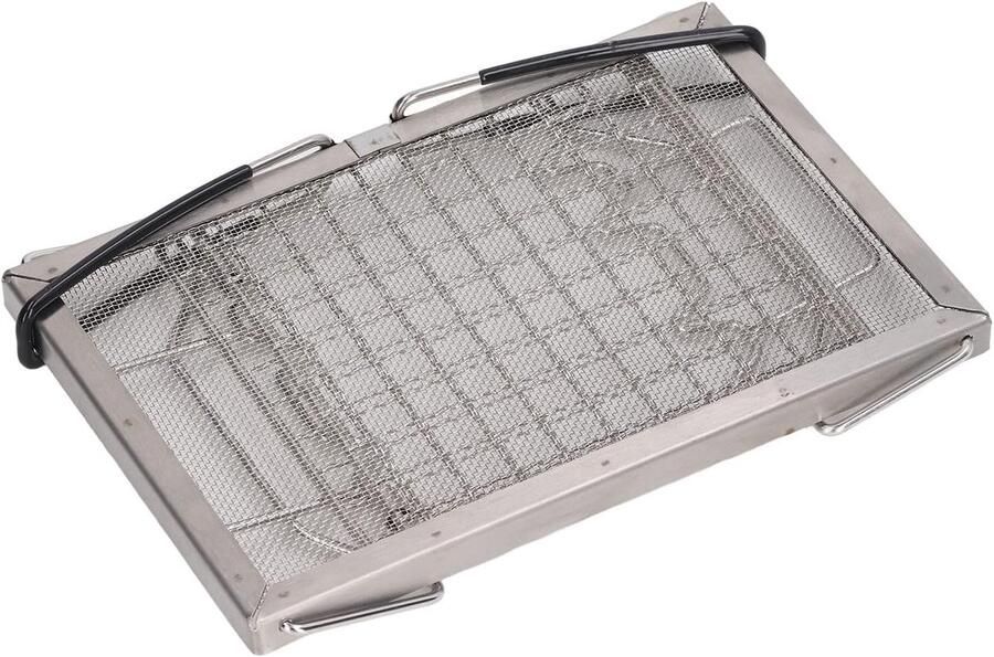 Campingbroodrooster Draagbare Broodrooster Picknick Buiten Roestvrij Staal 25.5 x 15 cm Zilver
