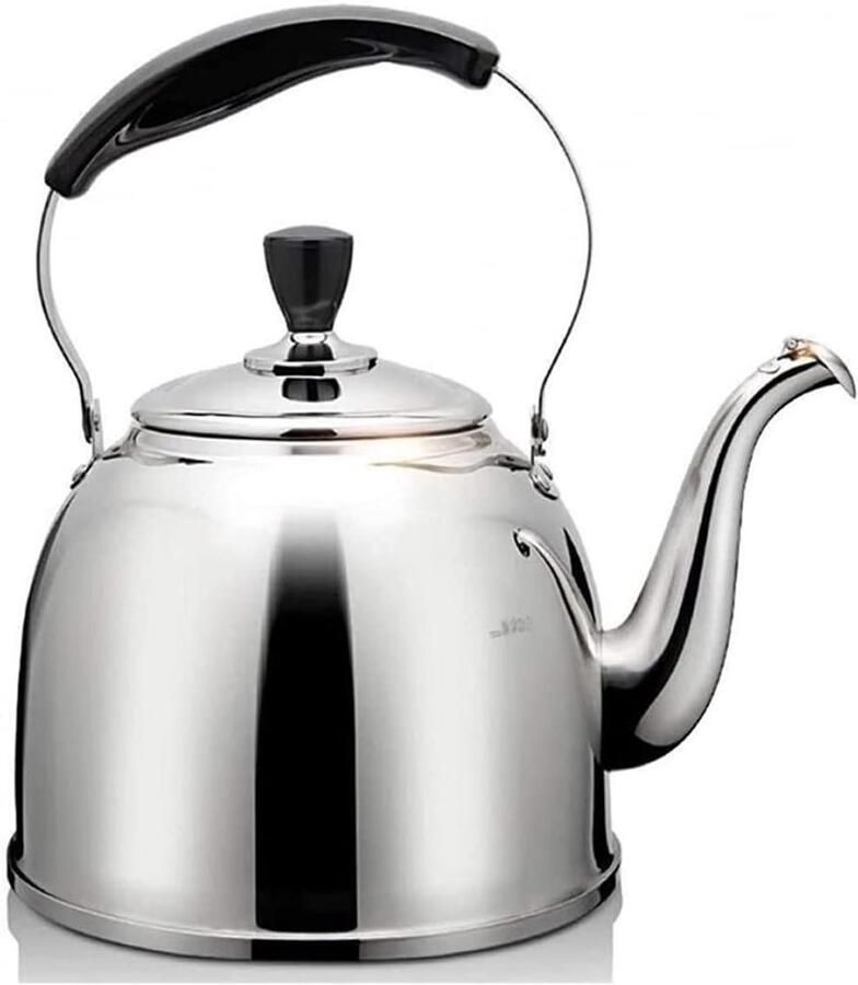 Kampeerwaterkoker Fluitende Theepot Warme Dranken Maken Snelle Waterkoker 4.0L Zilver